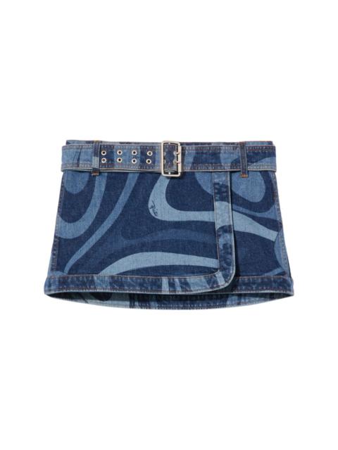 PUCCI Marmo-print denim miniskirt