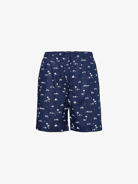 Nelson graphic-print cotton-poplin pyjama shorts