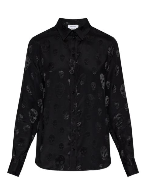 Alexander McQueen skull-pattern collared top