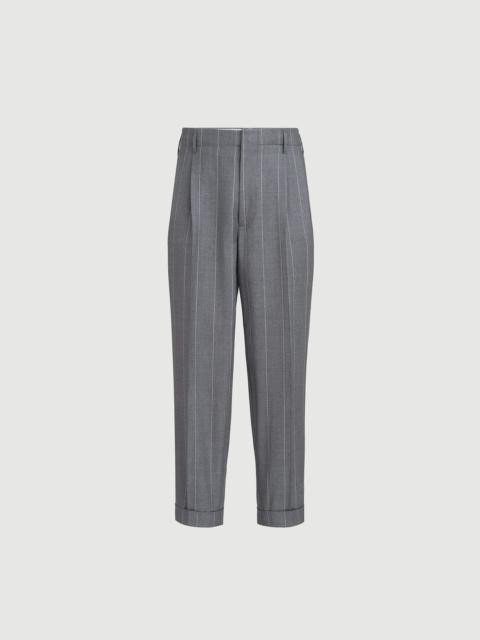 Brunello Cucinelli Virgin wool chalk stripe trousers with double pleats