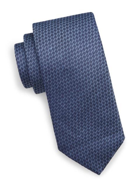Canali Men's Woven Silk Tie - Blue