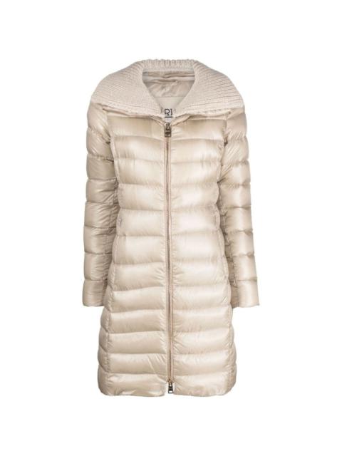 knitted-collar padded coat