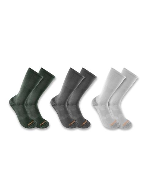 Carhartt Women's Midweight Cotton-Tencel Comfort Crew Sock 3-Pack