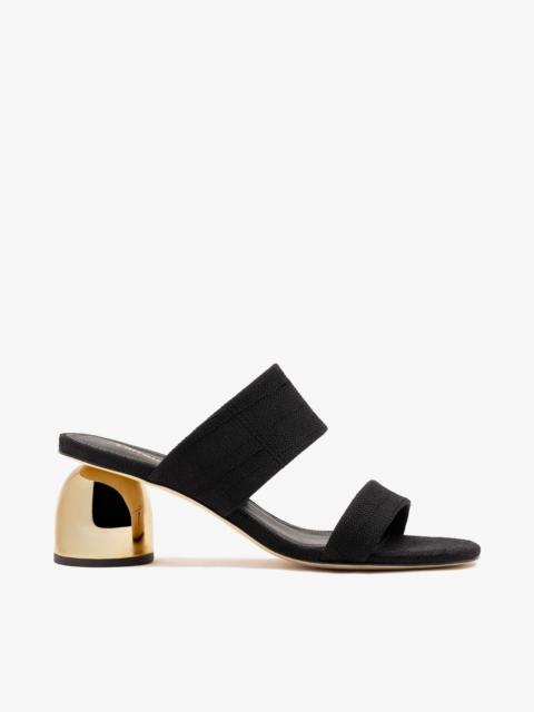 Larroudé Dew Drop Sandal Black Raffia