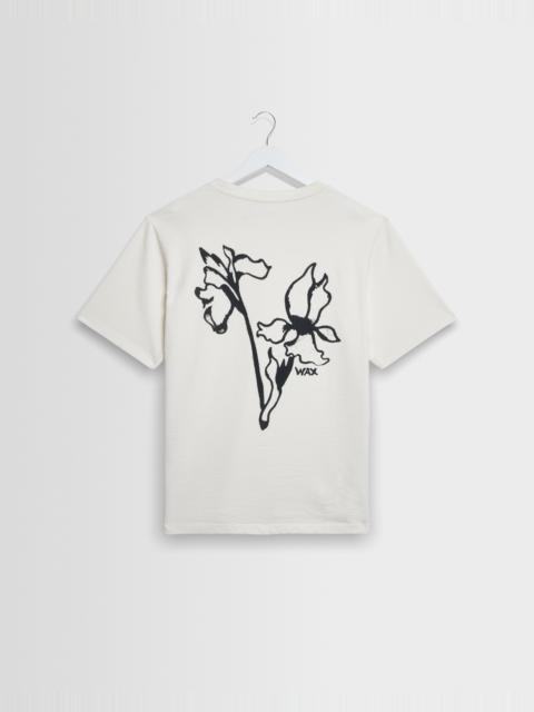 Wax London Dean - Off White And Black Painted Flower Print T-Shirt