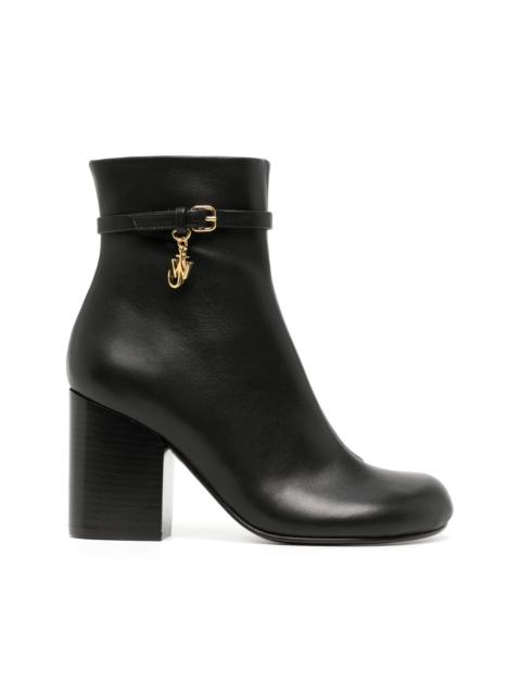80mm logo-charm leather boots