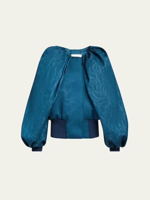 Dries Van Noten Virginny Voluminous Jacquard Bomber Jacket