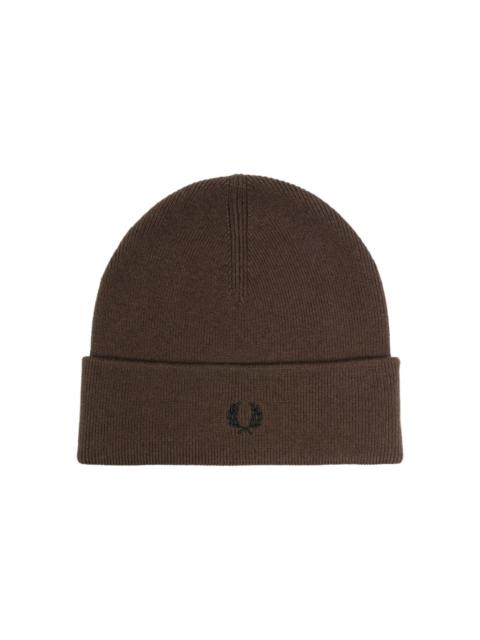 Fred Perry logo-embroidered turn up-brim beanie