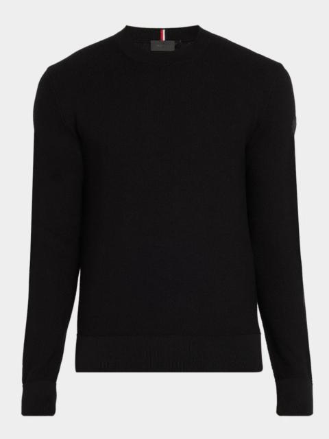 Moncler Men's Cotton Pique Stitch Crewneck Sweater