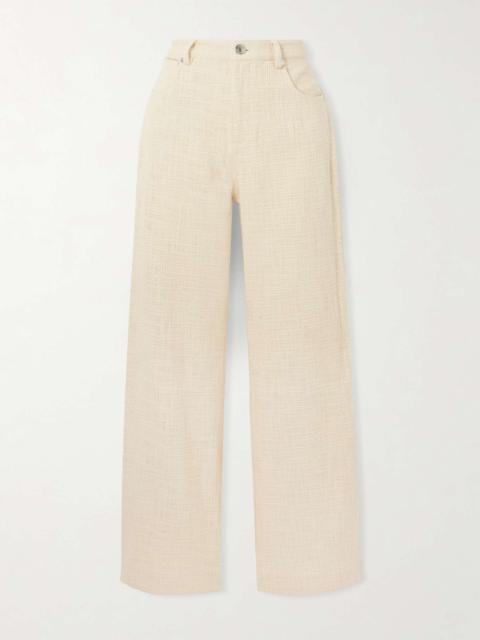 STAUD Grayson cotton tweed wide-leg pants