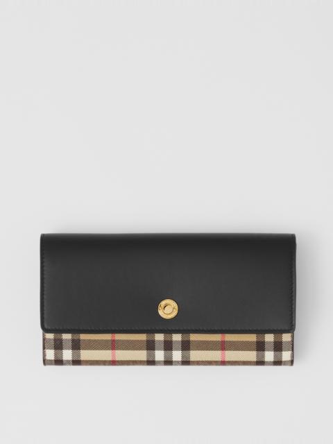 Burberry Vintage Check and Leather Continental Wallet