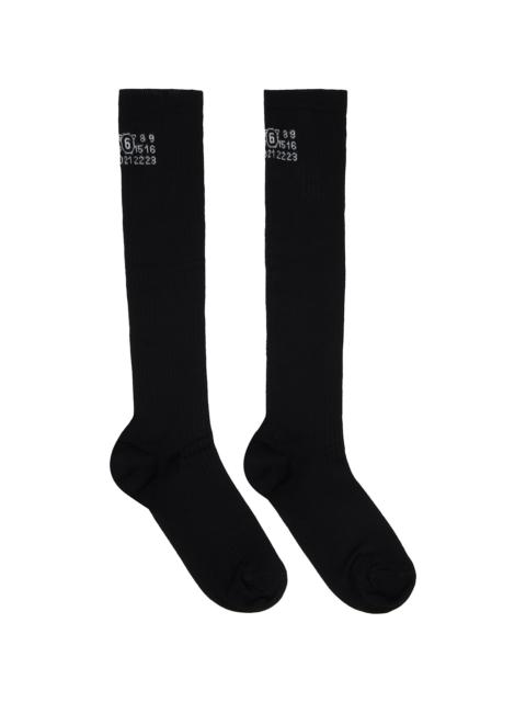 MM6 Maison Margiela Black Knee-High Socks