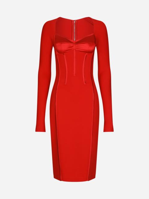 Dolce & Gabbana Viscose calf-length dress with corset details