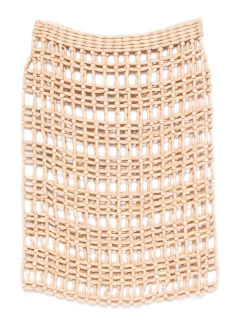 Totême beaded grid midi skirt