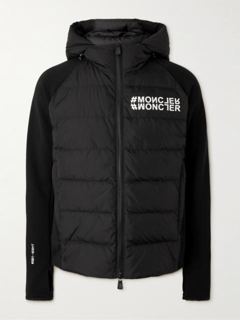 Moncler Grenoble Logo-Print Quilted Shell and Jersey Hooded Down Ski Jacket