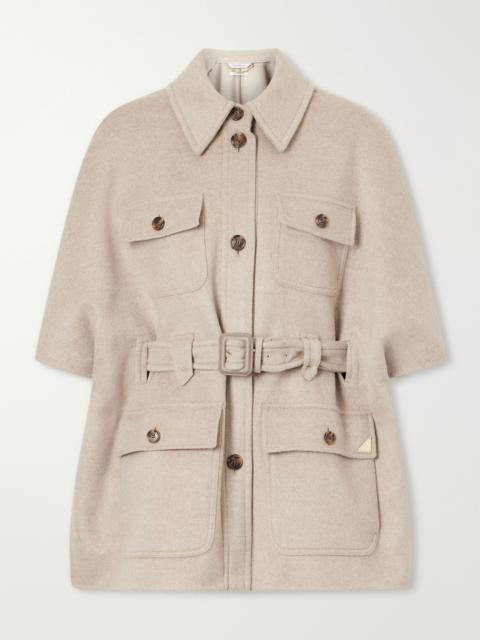 Max Mara Nettare belted cashmere cape Stone