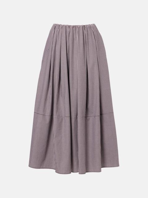 FAITHFULL Solinas gingham cotton-blend midi skirt