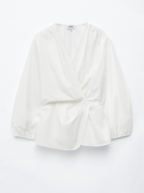 & Other Stories Cotton Cross-Over Blouse