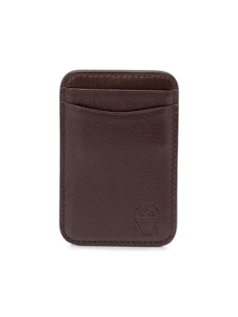 Brunello Cucinelli grained leather card holder