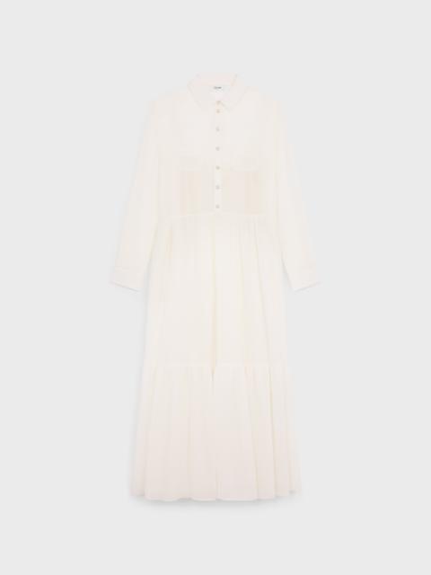 CELINE long shirt dress in cotton silk crepon
