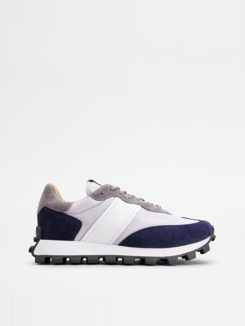 Tod's SNEAKERS TOD’S 1T IN SUEDE AND FABRIC - BLUE, GREY, WHITE