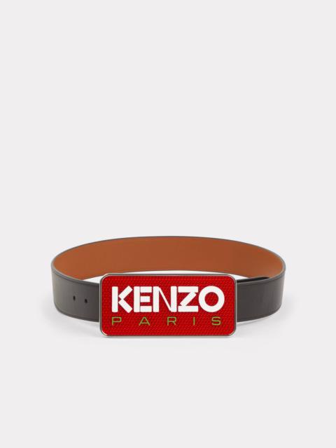 KENZO Paris wide reversible leather belt