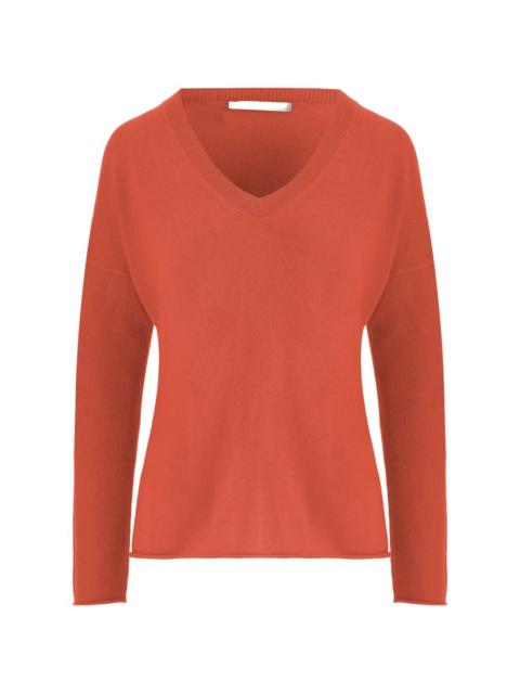 Allude ribbed V-neck sweater
