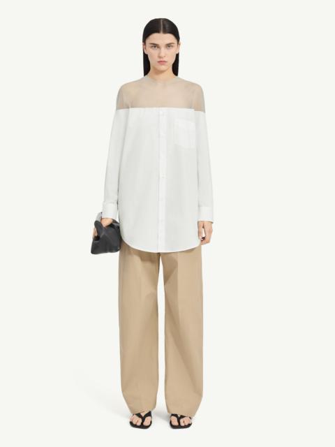 MM6 Maison Margiela High-Cut Cotton Poplin Shirt