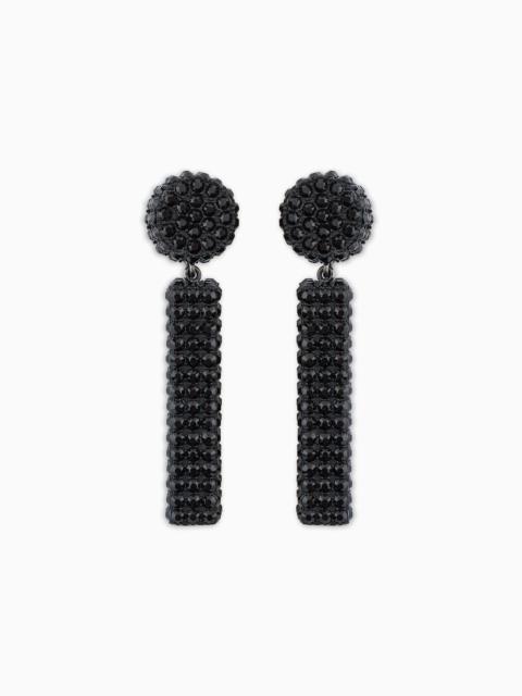 EMPORIO ARMANI Oversized pendant earrings with rhinestones