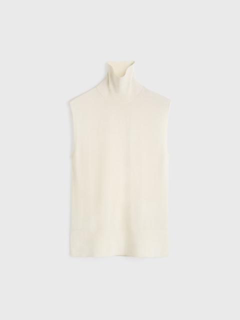TOTEME Sleeveless fine turtleneck ecru