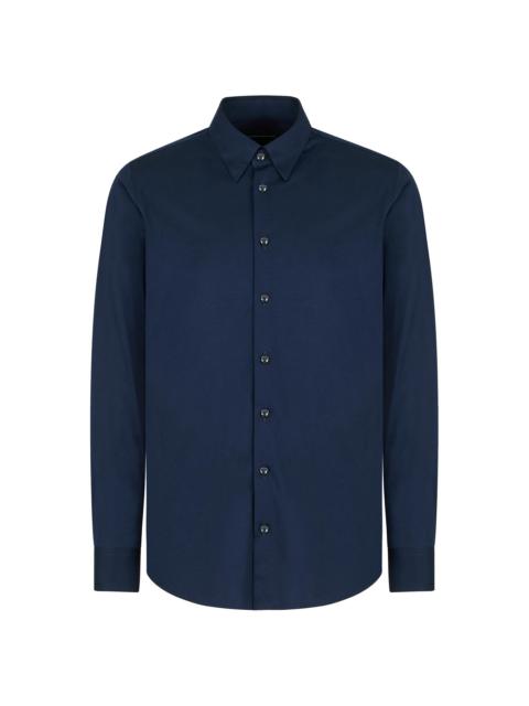GIORGIO ARMANI Men's Cotton Jersey Shirt - Blue