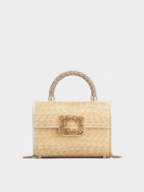 Roger Vivier Jewel Efflorescence Mini Bag in raffia