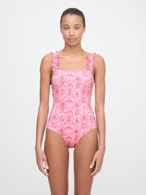 Hill House Home The Teagan One Piece - Pink Palm Ikat