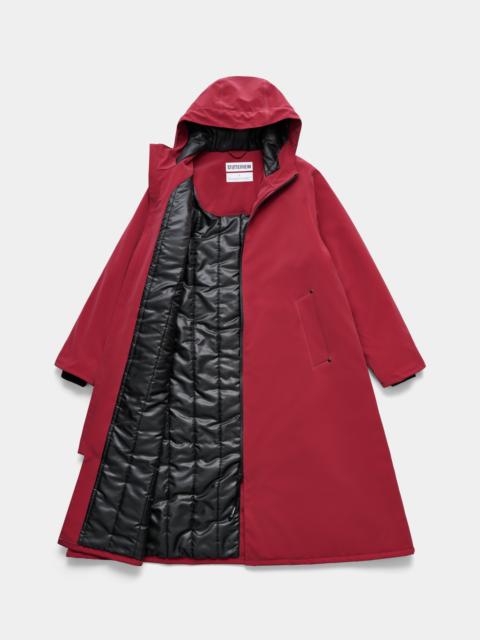 Stutterheim Mosebacke Long Winter Raincoat Matte Burgundy Burgundy