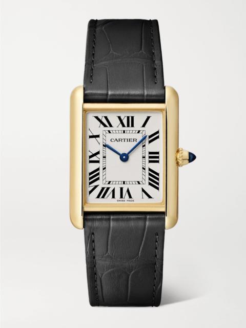 Cartier Tank Louis Cartier 33.7mm medium 18-karat gold and alligator watch Gold