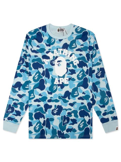 A BATHING APE® ABC CAMO COLLEGE L/S TEE - BLUE