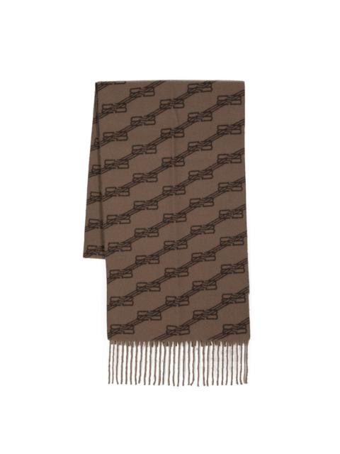 BALENCIAGA BB monogram-print wool scarf