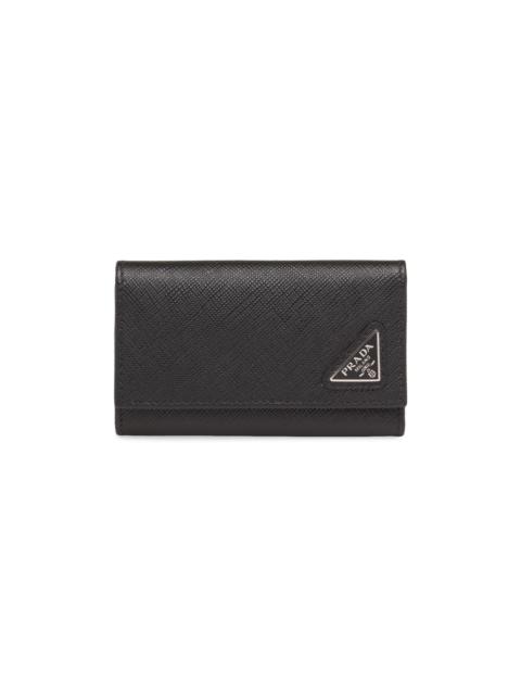 Prada Men's Saffiano Leather Key Case - Black