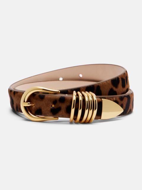 DÉHANCHE Hollyhock leopard-print calf hair belt