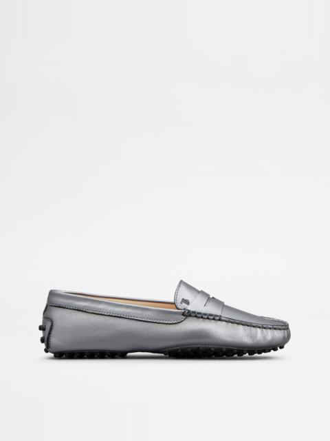 GOMMINO DRIVING SHOES IN LEATHER - GREY