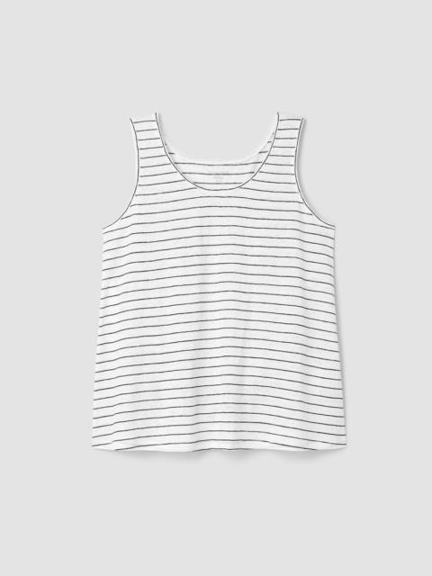 EILEEN FISHER Organic Linen Jersey Stripe Scoop Neck Tank