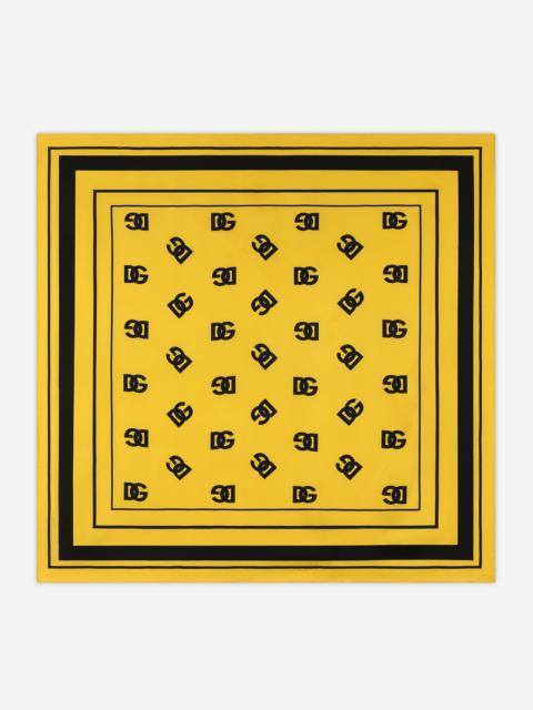 Dolce & Gabbana Twill scarf with all-over DG logo print (70 x 70)