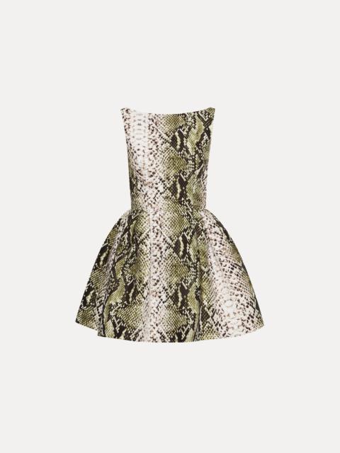 Oscar de la Renta SNAKE FAILLE COCKTAIL DRESS