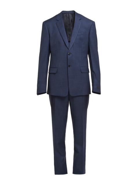 Prada Single-breasted checked wool suit