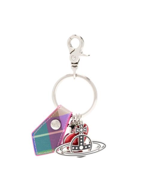 Vivienne Westwood I Love Orb tartan keyring