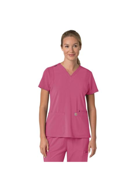 Carhartt Women's Force Cross-Flex Flex Panel V-Neck Scrub Top