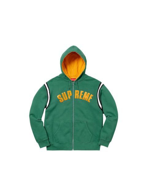 Supreme Supreme Jet Sleeve Zip Up Hooded Sweatshirt Light Pine