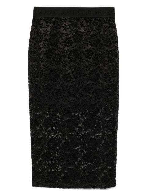 VERSACE JEANS COUTURE floral-lace pencil skirt
