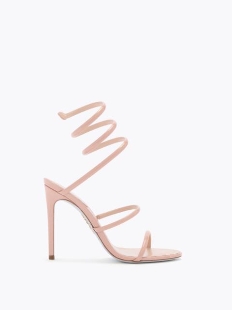 RENE CAOVILLA CLEO NUDE PATENT LEATHER SANDAL 105