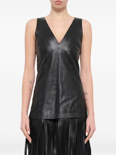 Neil Barrett fringe-trim leather mini dress